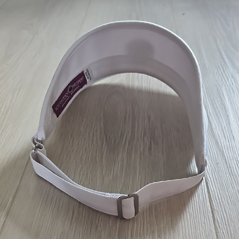 White Visor With Embroidered Patch - image 5